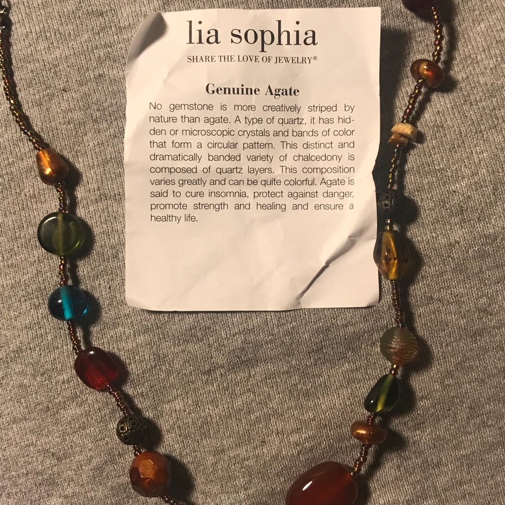 Lia Sophia Genuine Agate Color Vibe Necklace